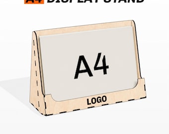 A4 Flyer holder dxf Laser cut files Brochure stand svg Promotional leaflet display