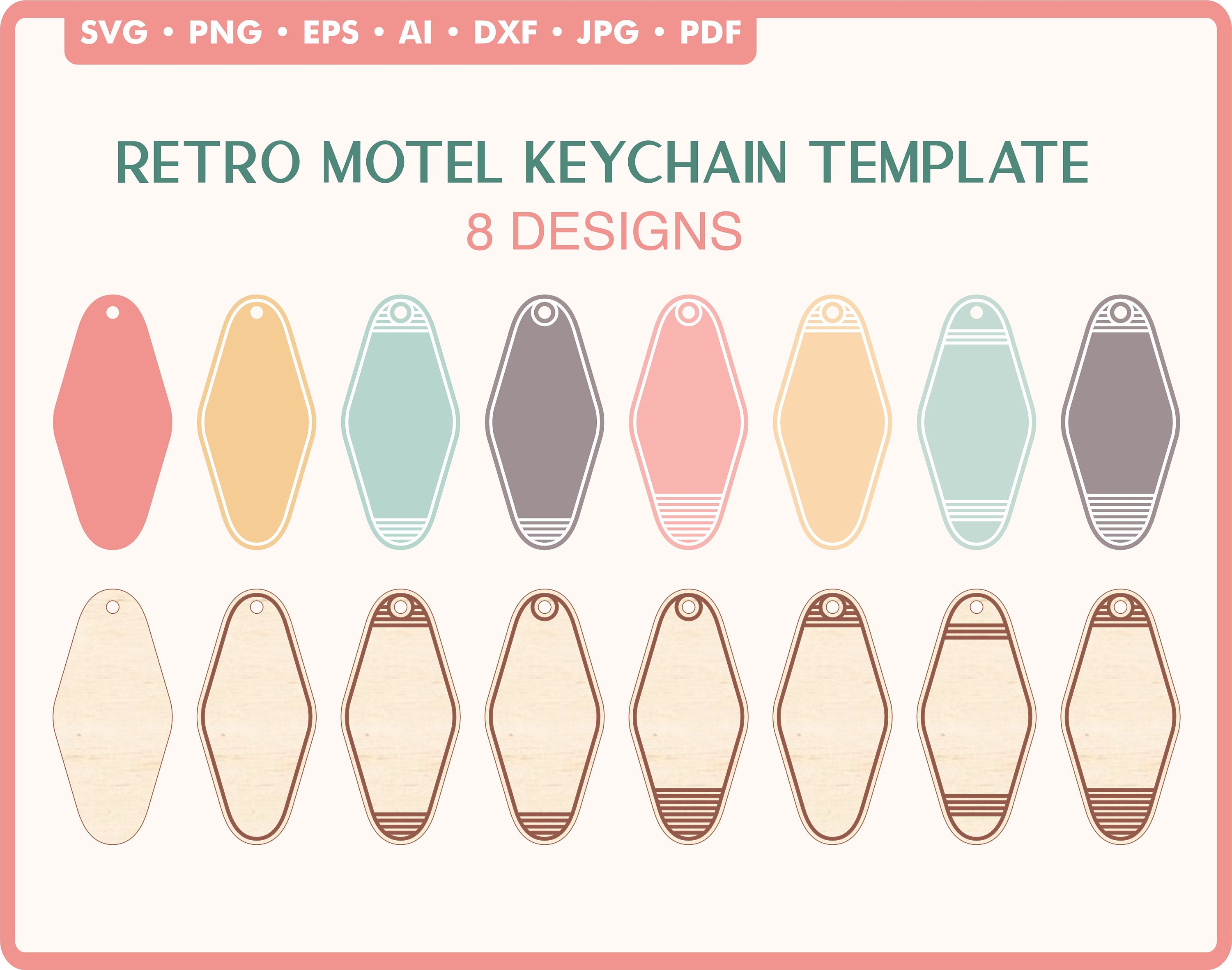 Motel Keychain Svg Retro Hotel Keychain Svg Laser File - Etsy
