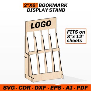 Bookmark display stand SVG laser file - Bookmark storage svg - Bookmark holder svg