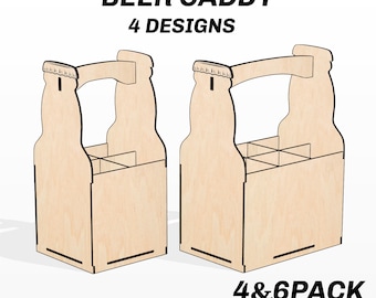 Beer Caddy SVG Box Laser Cut 4 & 6 Pack Halterdatei für Dosenflasche und 330ml 500ml