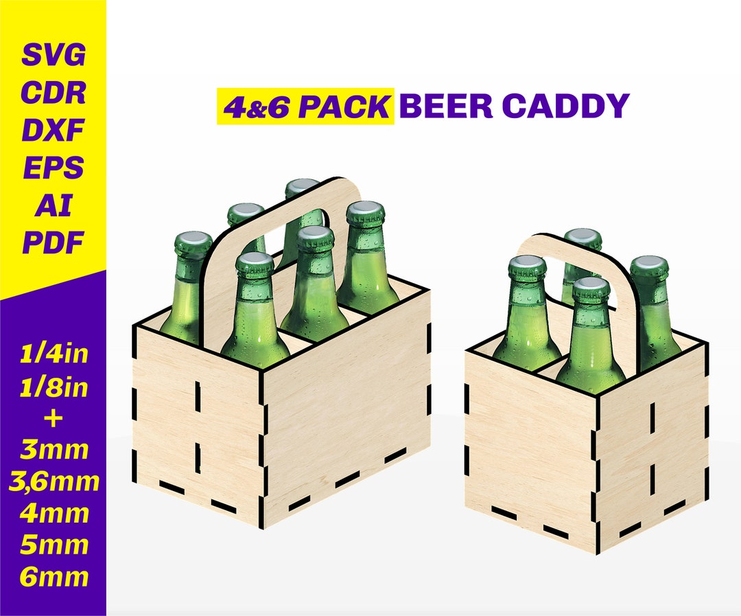 Beer Caddy Laser Cut Files Beer Caddy SVG Plans Template Beer Carrier