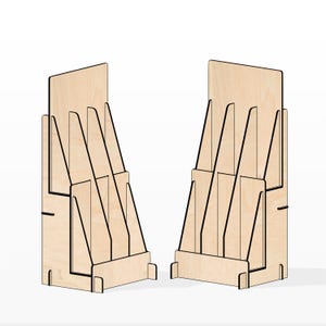Laser Cut Bookmark Display Stand SVG DXF File, 6 Slot Bookmark Holder ...