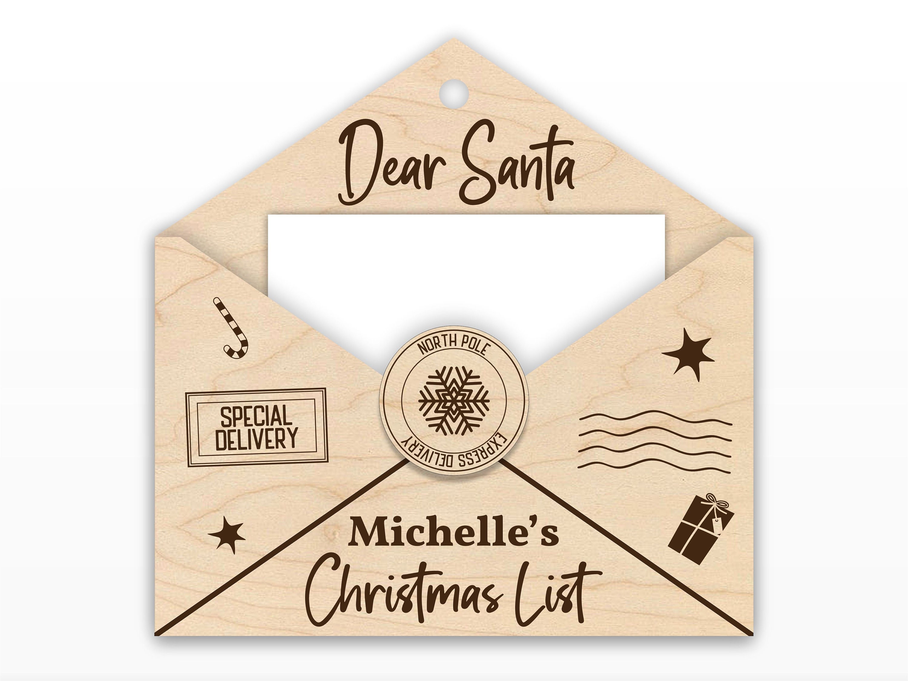 3d Letter to Santa Ornament SVG Laser Cut File Envelope to Santa Cut ...