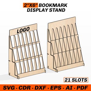 Espositore per segnalibri in formato SVG DXF con taglio laser - Porta segnalibri a 21 tasche in formato SVG