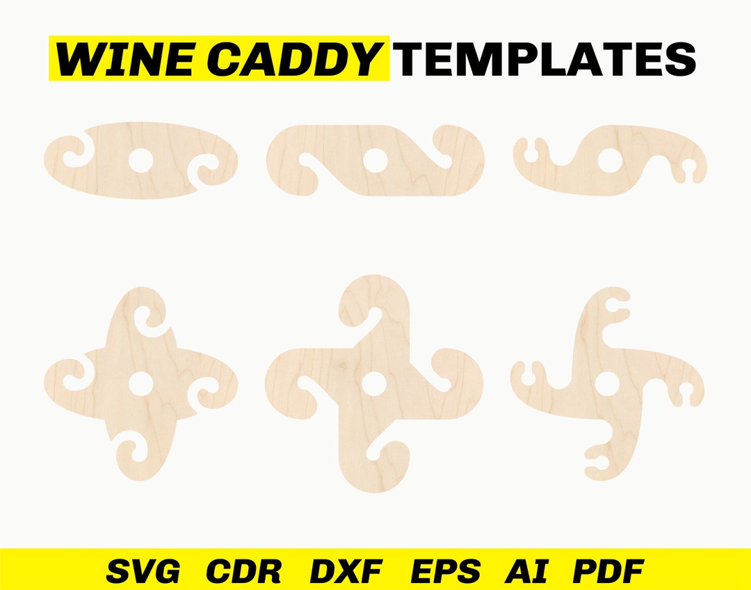 Wine Caddy SVG Template Wine Holder SVG Wine Bottle Glass Holder SVG Laser Cut Files