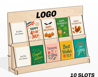2 Tier Greeting Card Display Stand Laser Cut File for 5x7 Postcard