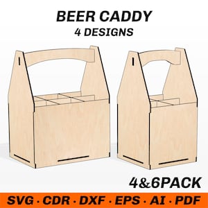 Beer Caddy SVG Laser Cut Can Bootle Holder-bestand