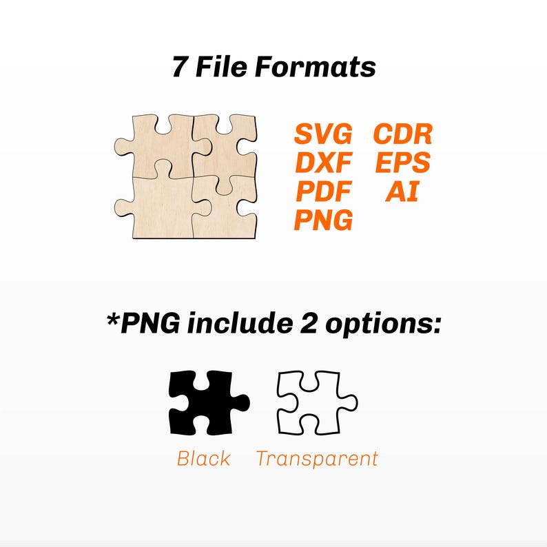 Laser Cut Puzzle Piece SVG PNG Set of 18 Digital Templates - Etsy