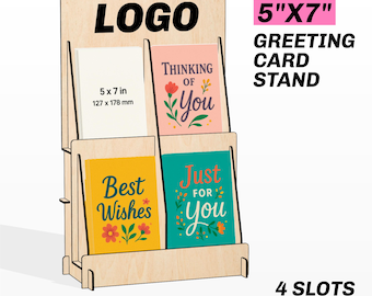 5x7 Greeting Card Countertop Display Stand SVG DXF Postcard Rack Laser Cut File Brochure Holder For Flyers Leaflets Invintations