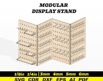 Display Rack SVG - Jewelry, Earring, Keychain, Retail Display Stand Laser Cut Files