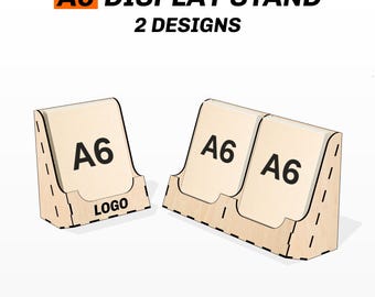 A6 Flyer Display Stand SVG DXF Laser Cut Files