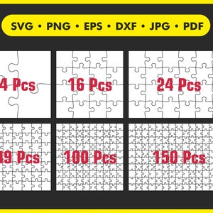 Puzzle svg template - Jigsaw puzzle pieces svg files for glowforge -Wooden puzzle laser cut puzzle svg