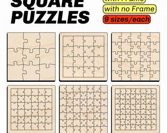 Laser Cut Jigsaw Puzzle SVG Template: 9 Sizes, Framed & Borderless (Digital Download)