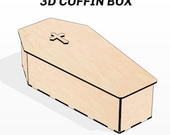 Coffin SVG Laser Cut File: Halloween Candy Box Template (Digital Download)