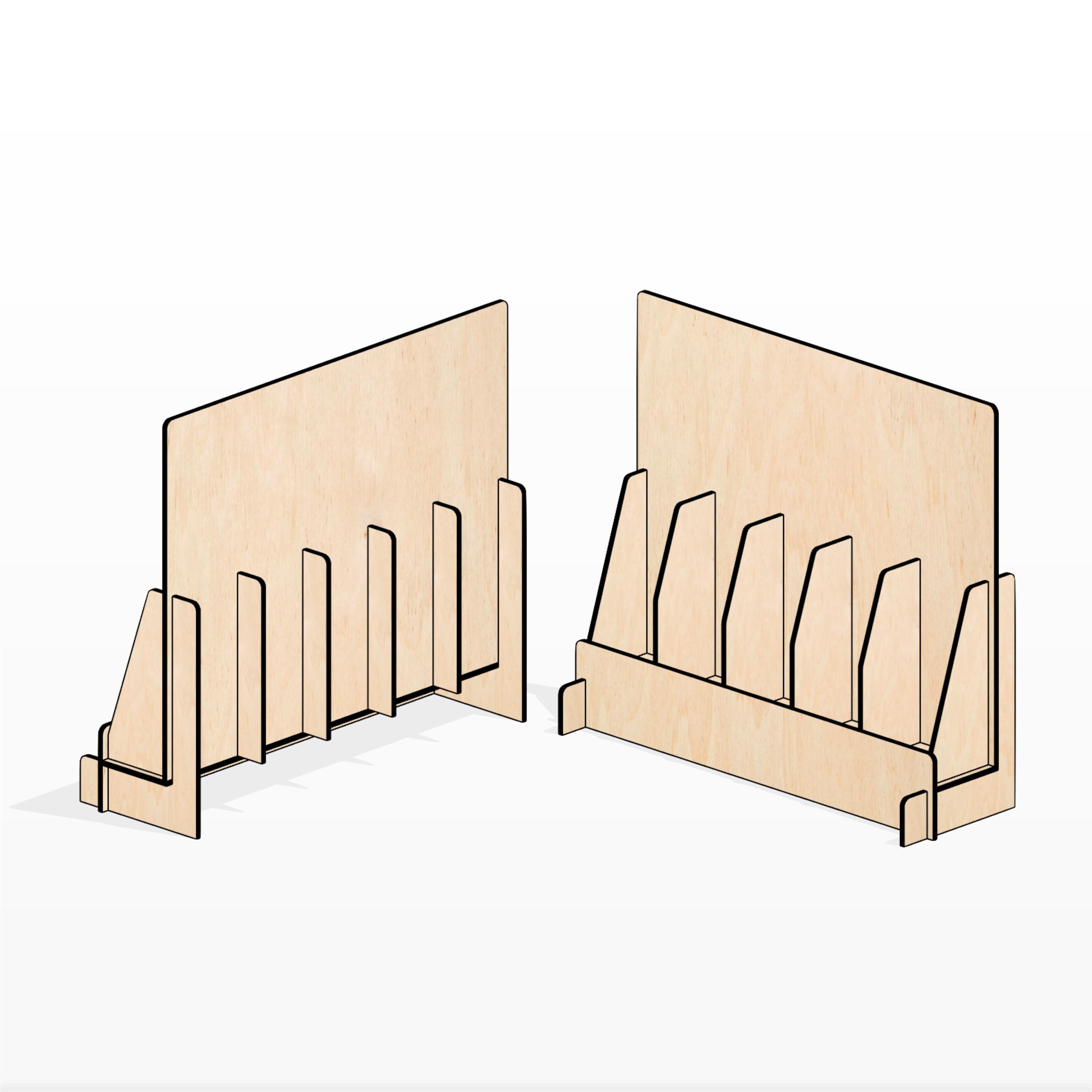Laser Cut Bookmark Display Stand SVG DXF File, 5 Slot Bookmark Holder ...