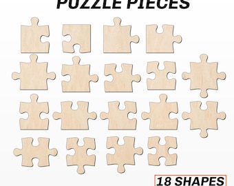 Laser Cut Puzzle Piece SVG PNG Set of 18 Digital Templates