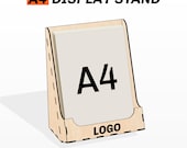 A4 Flyer holder dxf Laser cut files Brochure stand svg Promotional leaflet display
