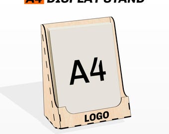 A4 Flyer holder dxf Laser cut files Brochure stand svg Promotional leaflet display