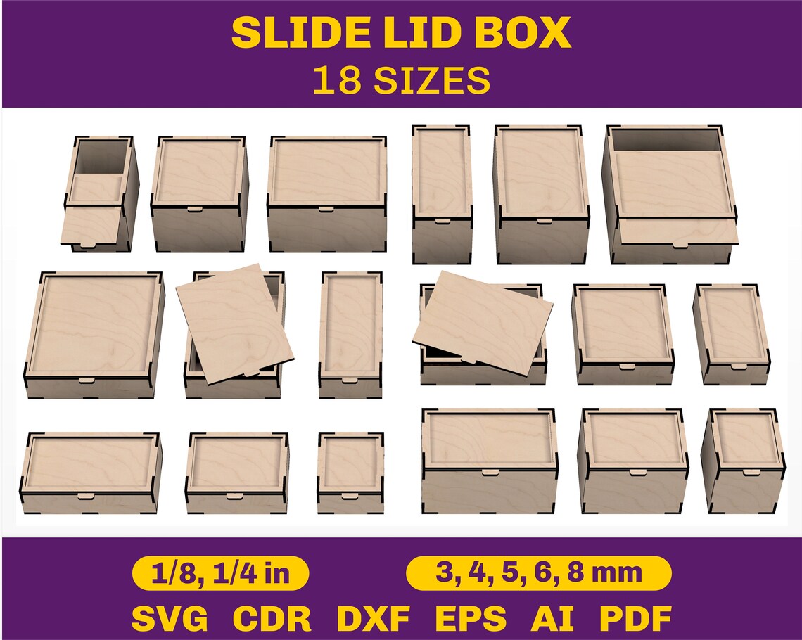 Laser Cut Box SVG Laser Cut Box File SVG DXF Template Etsy UK