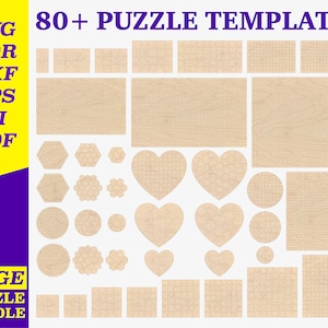 Modello SVG per puzzle - Modello SVG per puzzle con pezzo di puzzle tagliato al laser - File SVG per puzzle laser