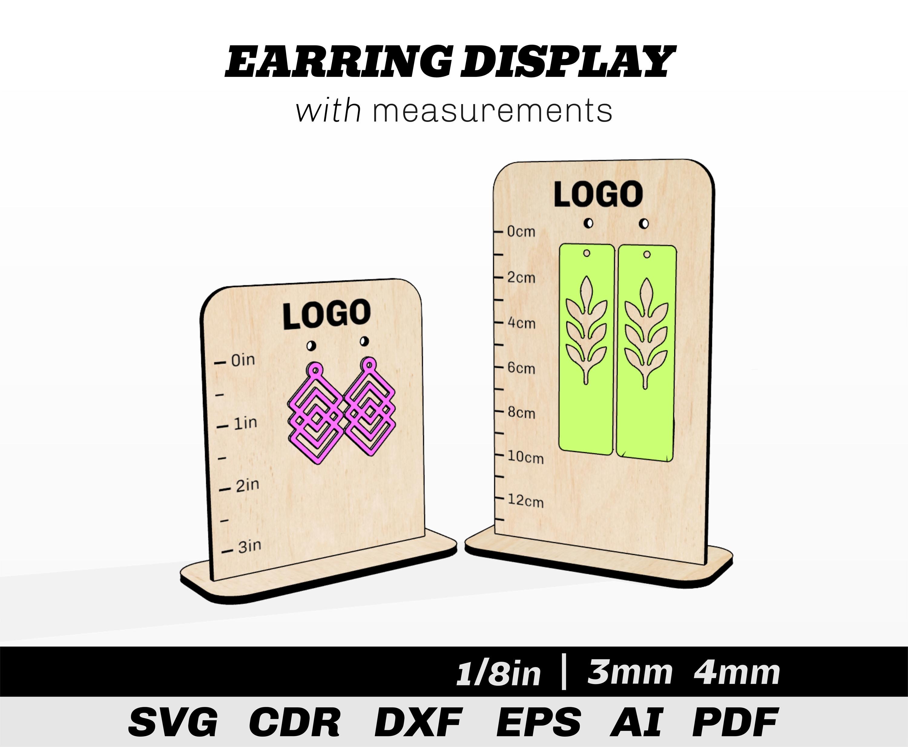 Earring Display Stand SVG: Laser Cut Jewelry Ruler (digital Download ...