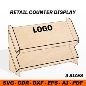 2-stufige Ladentheke Verkaufsstand SVG DXF Laser Cut Datei