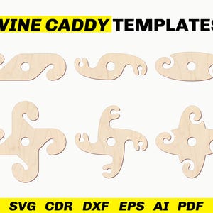 Wine Caddy SVG-sjabloon fles- en glashouder lasergesneden bestand