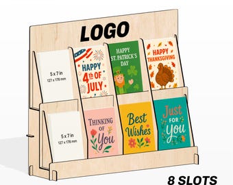 5x7 Greeting Card Display Stand SVG Post card Holder Rack Laser Cut File