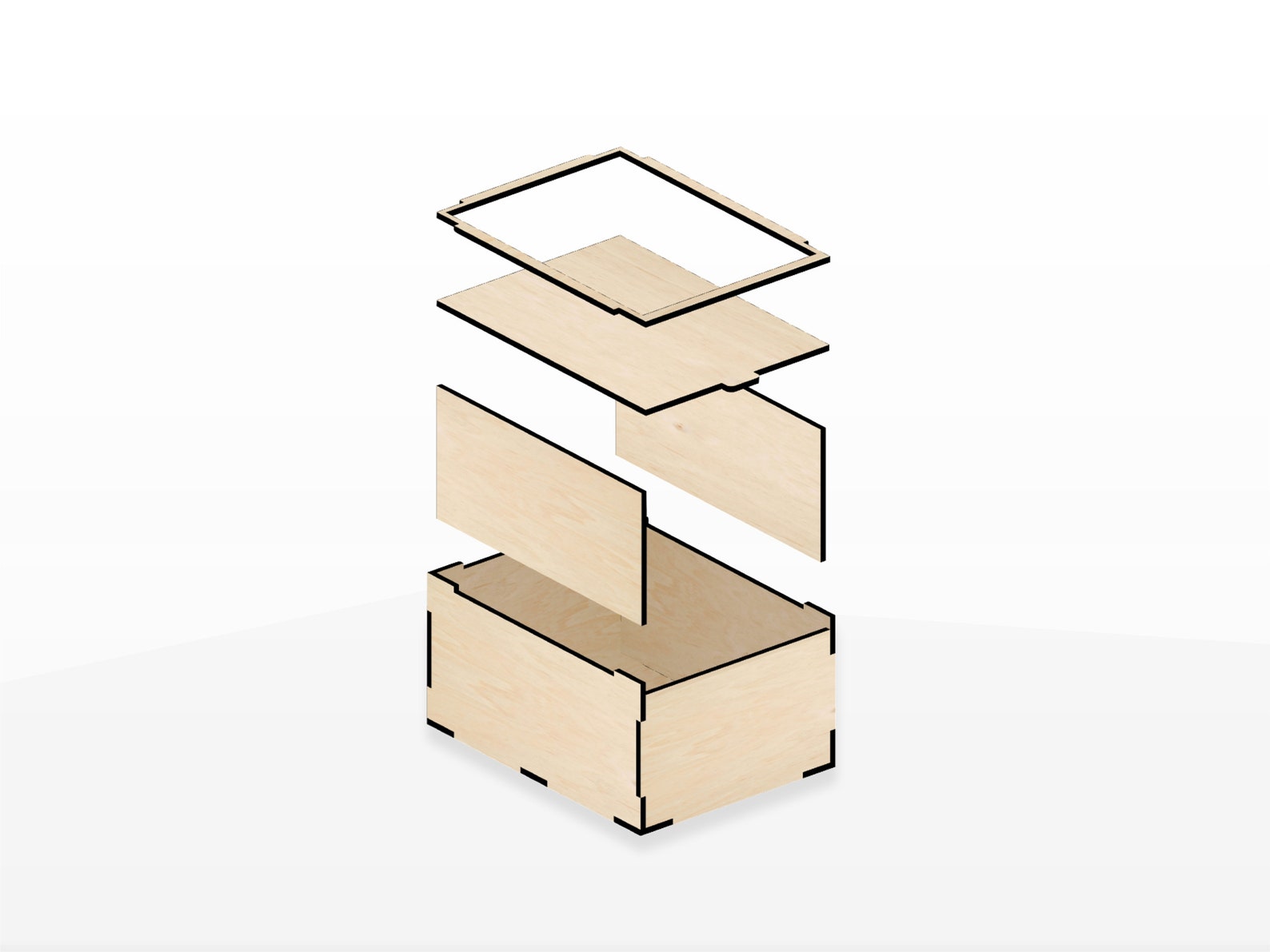 Laser Cut Box SVG - Laser Cut Box File SVG DXF Template - Storage Box ...