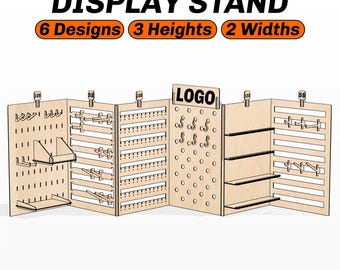 Extendable Jewelry Display Stand SVG Laser Cut Earring Stand Holder SVG Files