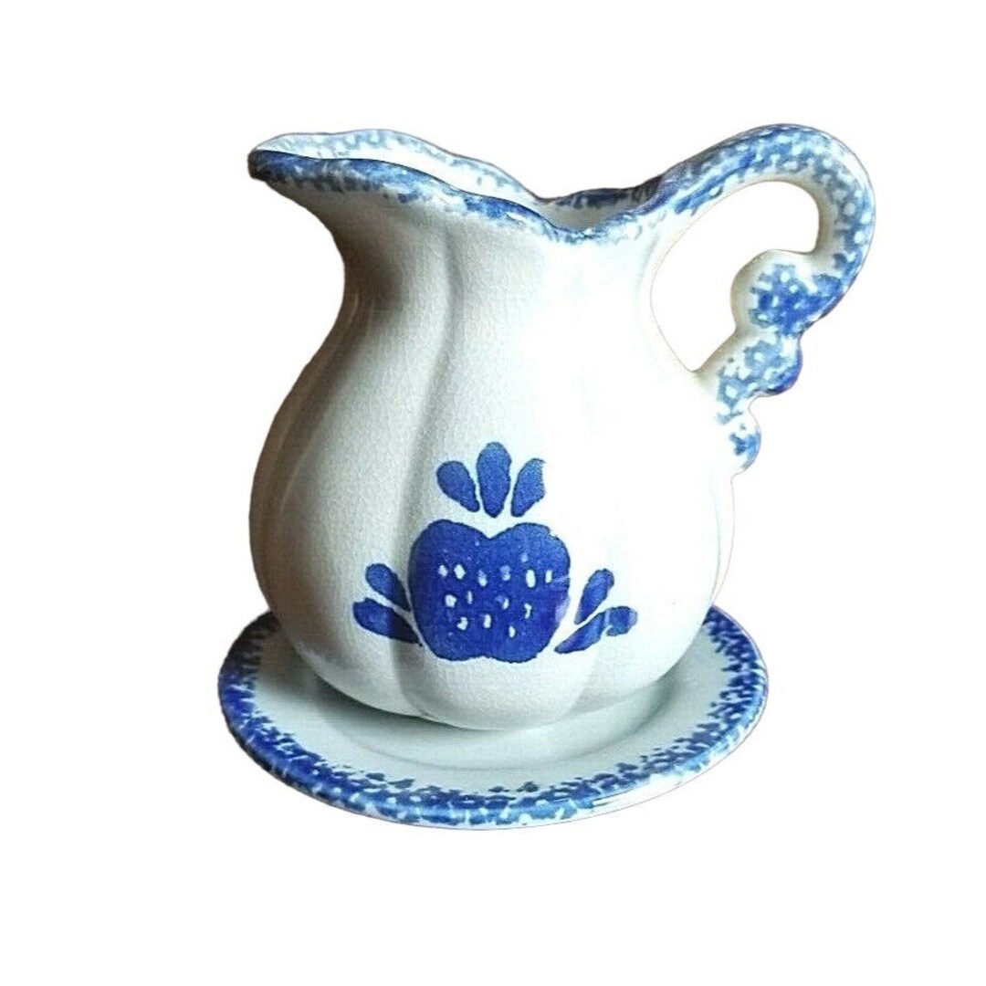 Vintage Small Pitcher and Bowl Spongeware China Etsy