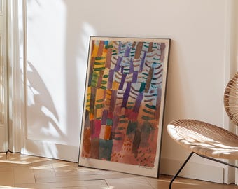 Paul Klee - Abstract Print Colorful Abstract Wall Art Printable – Modern Watercolor Digital Download, Mid Century Style Art Print