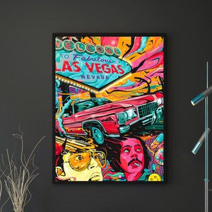 Póster de Miedo y asco en Las Vegas, arte de pared en lienzo natural, idea de regalo para amantes del cine, decoración del hogar, sala de estar, comedor, dormitorio, oficina