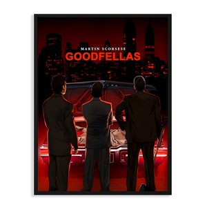 Goodfellas Hand Drawn poster, Custom made Cotton Canvas movie wall art Decoration for house apartment dinning bedroom aesthetic gift idea