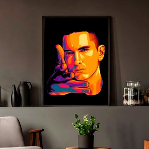 Eminem canvaskunstwerkposter, hiphop rapmuziek aquarelprint, vriendje cadeau voor mama en papa, kerst-nieuwjaar verjaardagscadeau idee