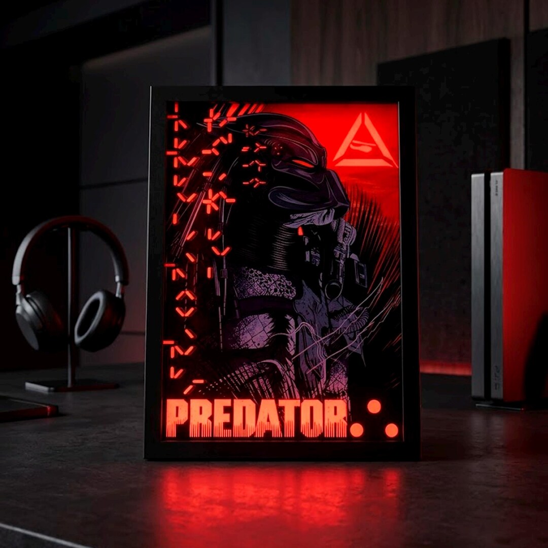 Predator Led Predator 9x13inch(22x32cm) Led Light Lamp, Game Room Poster, Night Lamp ...
