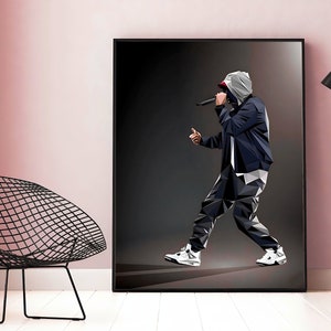 Eminem Poster, Natur Leinwand Wandbild, Geschenkidee für Rap Musik Liebhaber, Dekoration für Haus Wohnzimmer Esszimmer Wohnheim Büro Musik Tapete