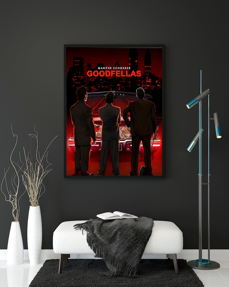 Goodfellas Hand Drawn Poster, Custom Made Cotton Canvas Movie Wall Art