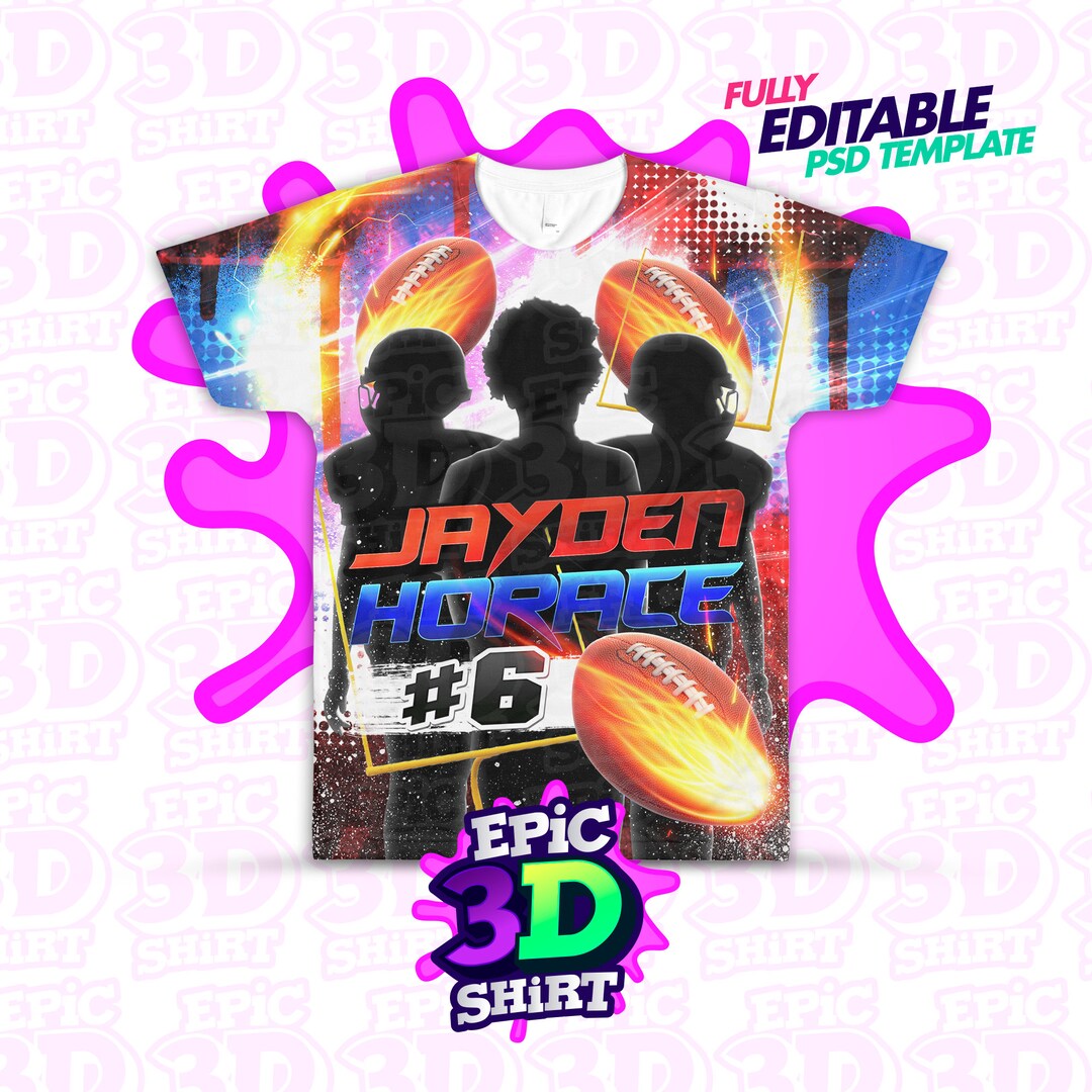 3D Football Shirt Template All Over Print Shirt Sport Shirt - Etsy