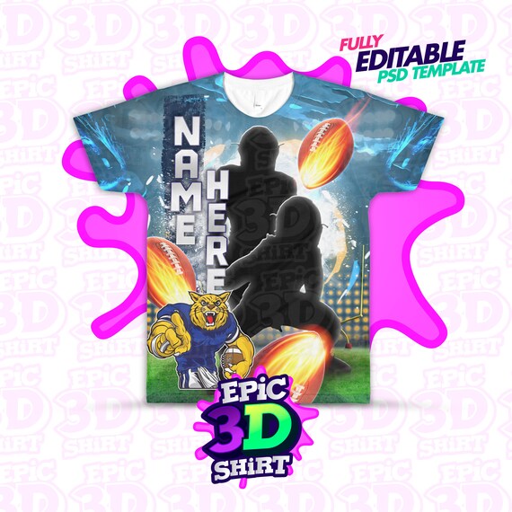 3D Football Shirt Template All Over Print Shirt Sport Shirt - Etsy