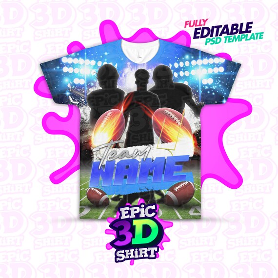 3D Football Shirt Template All Over Print Shirt Sport Shirt - Etsy