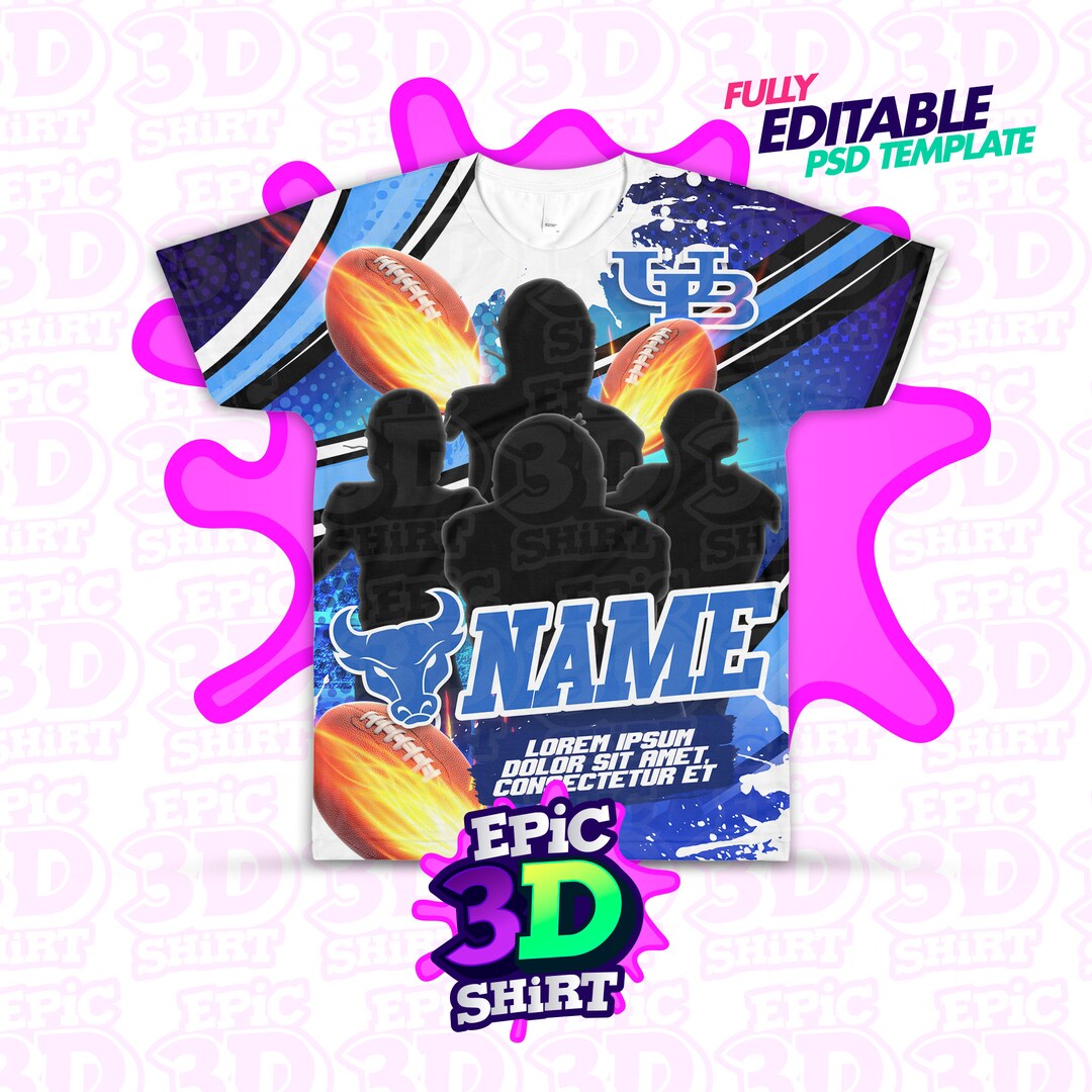 3D Football Shirt Template All Over Print Shirt Sport Shirt Template - Etsy