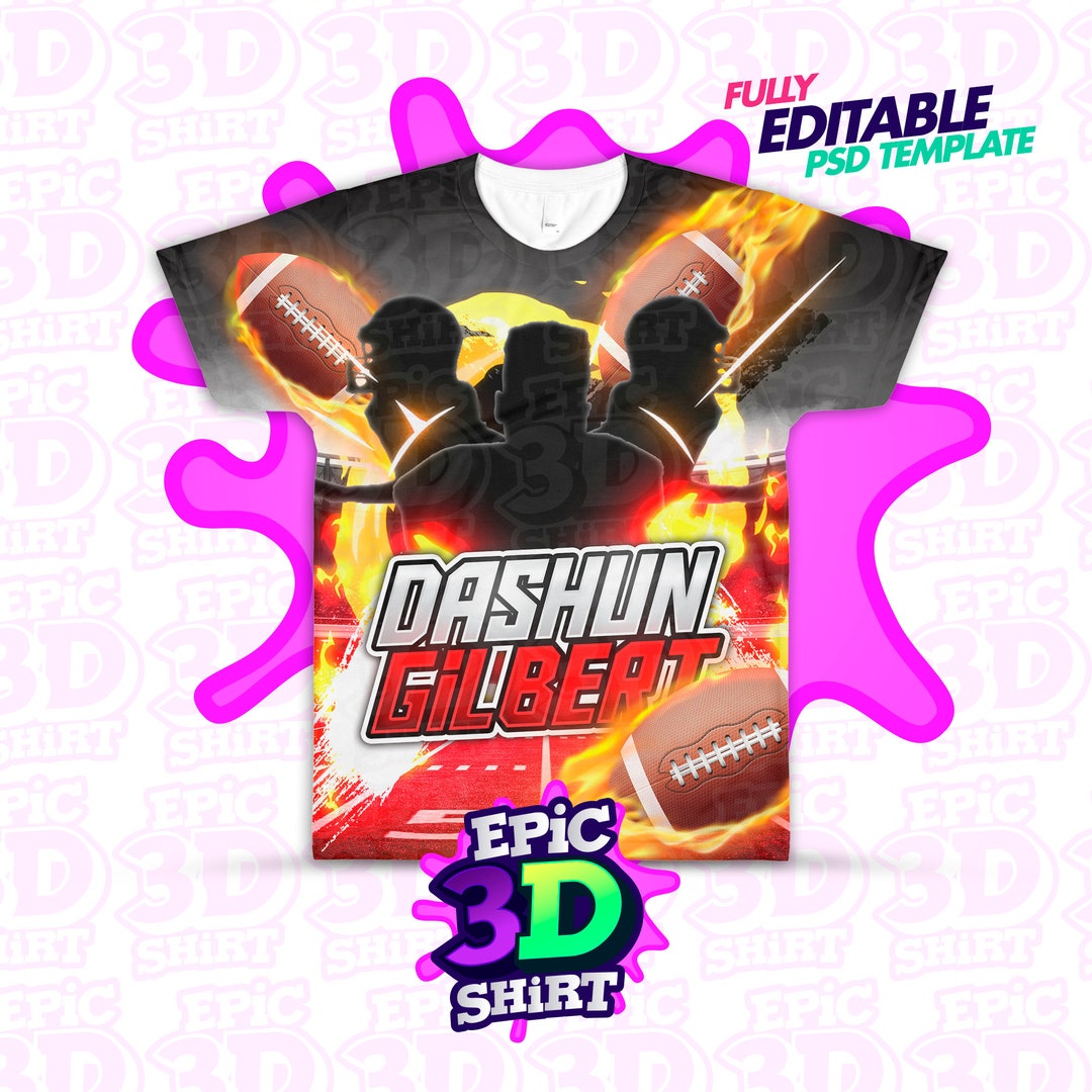 3D Football Shirt Template All Over Print Shirt Sport Shirt Template - Etsy