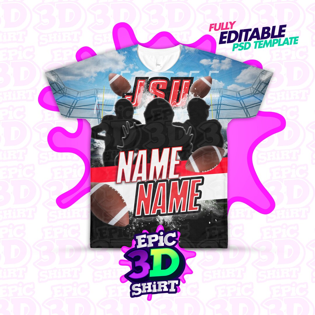 3D Football Shirt Template All Over Print Shirt Sport Shirt - Etsy