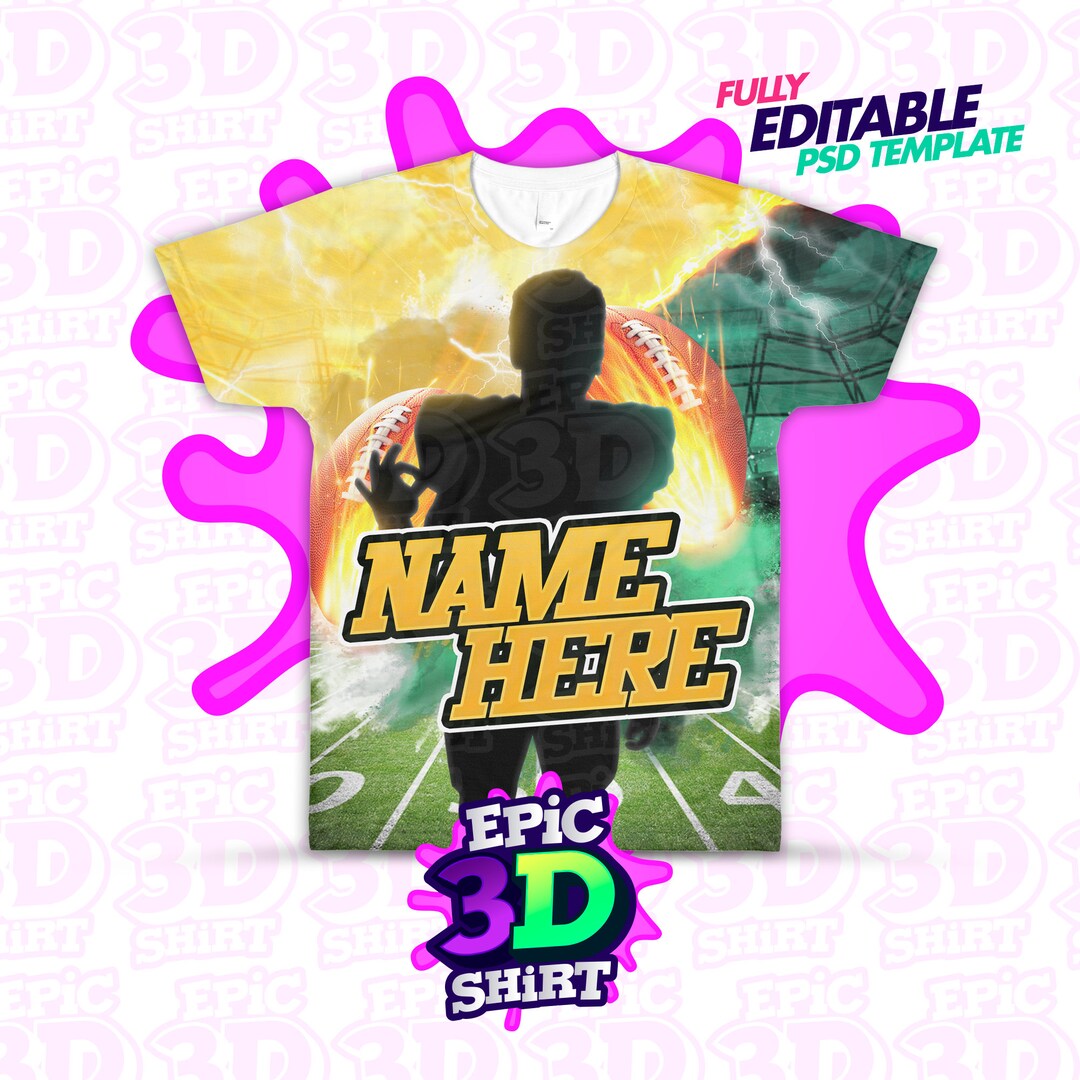 3D Football Shirt Template All Over Print Shirt Sport Shirt Template - Etsy