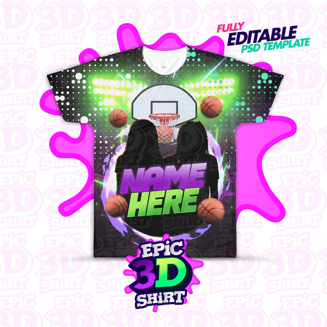 3D Basketball Shirt Template All Over Print Shirt Sport Etsy