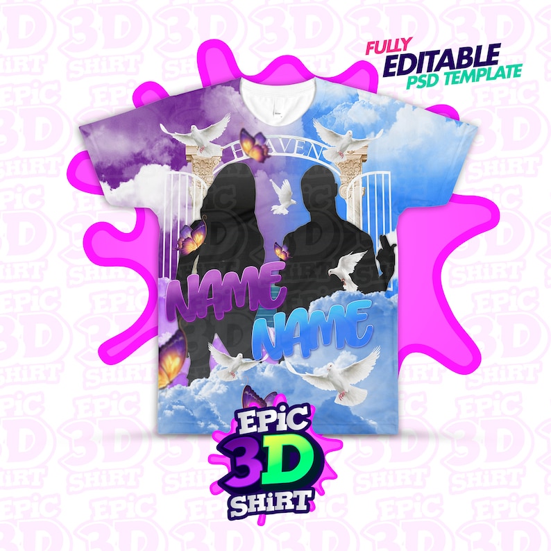 Funeral RIP Memorial Digital Editable Template for All Over