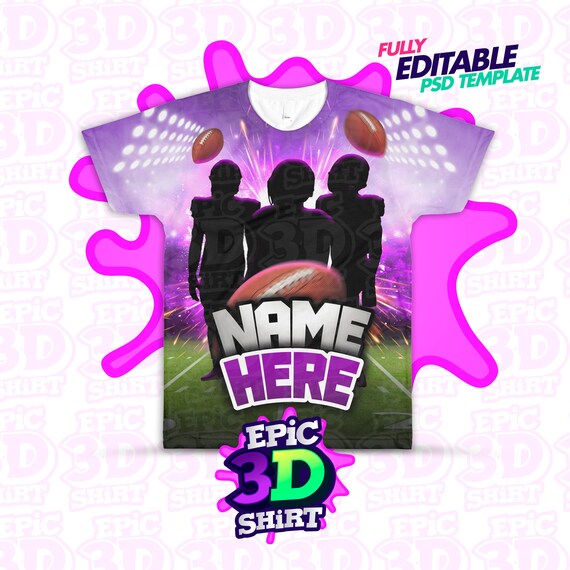 3D Football Shirt Template All Over Print Shirt Sport Shirt - Etsy