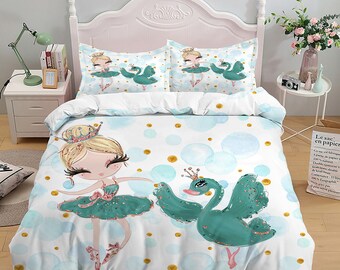 Children Ballerina Duvet Cover | Princess Bedding set | Girl Bedding set | Kids bedroom duvet cover | princess duvet set