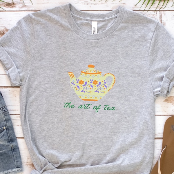 The Art of Tea Short Sleeve Tee| Tea Lover Shirt| Cozy Earl Grey Tshirt| Funny Tea Gift| Tea Lover Present| Norwegian Teapot| Polish Teapot